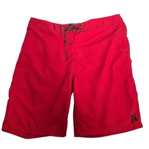 Hurley Mens Red Board Shorts Swim Trunks Size 32 G6749-00 923629.  770